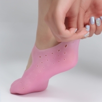 Носочки для педикюра, силиконовые, с перфорацией, с лямкой, размер L, цвет розовый Носочки для педикюра, силиконовые, с перфорацией, с лямкой, размер L, цвет розовый