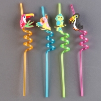 Трубочки для коктейля &laquo;Птички&raquo; набор 4 шт, цвет МИКС