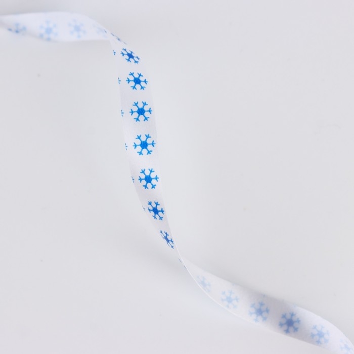 Лента для декора и подарков «Снежинка», 0.5 см х 200 м, Новый год Лента для декора и подарков «Снежинка», 0.5 см х 200 м, Новый год