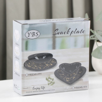 Набор керамический столовый &laquo;Марбл&raquo;, 2 предмета: салатник 150 мл, блюдо 16,5&times;17&times;2 см, цвет белый