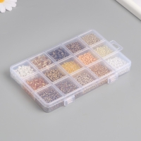 Бисер стекло 6/0, 8/0, 12/0 в шкатулке "Золото" стеклярус 15,5х9,5х1,6 см Бисер стекло 6/0, 8/0, 12/0 в шкатулке "Золото" стеклярус 15,5х9,5х1,6 см