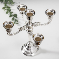 Подсвечник металл на 5 свечей "Розовый вечер" цвет серебро 20,5х21х21 см Подсвечник металл на 5 свечей "Розовый вечер" цвет серебро 20,5х21х21 см