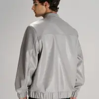 Бомбер из искусственной кожи Univer, серый, размер XS/S