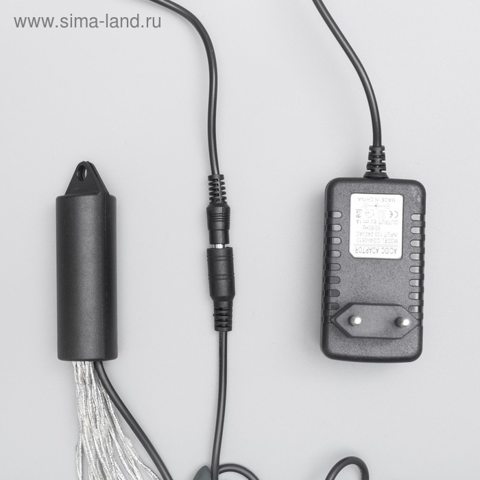 Гирлянда &laquo;Конский хвост&raquo; 15 нитей по 2 м, IP20, серебристая нить, 300 LED, свечение мульти, 220 В