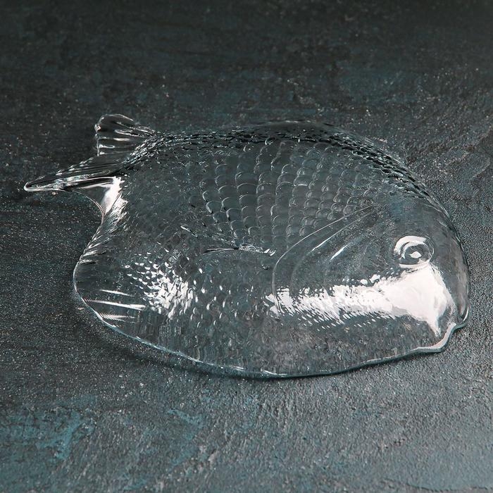 Тарелка из закаленного стекла стеклянная Marine, 19,6&times;16 см, цвет прозрачный