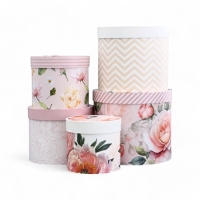 Набор шляпных коробок для цветов 5 в 1, упаковка подарочная, &laquo;Букет&raquo;, 16 х 14 см - 22 х 19,5 см