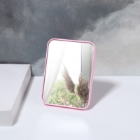 Зеркало настольное, 11,5 &times; 15,5 &times; 1,2 см, цвет розовый