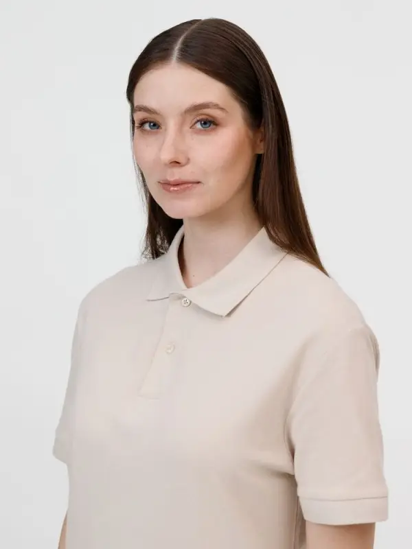 Рубашка поло унисекс Pacific, бежевая (льняная), размер S