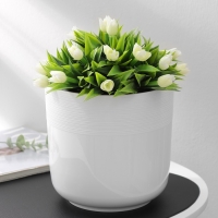 Кашпо для цветов со вставкой &laquo;Линель&raquo;, 4,5 л, d=19 см, h=19 см, пластик, белое