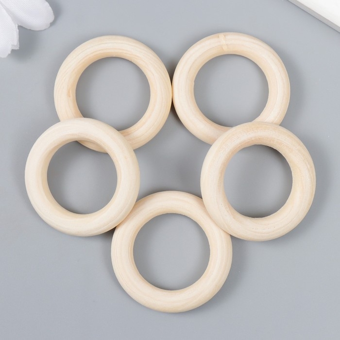 Кольца деревянные d=35 мм (набор 5 шт) без покрытия Кольца деревянные d=35 мм (набор 5 шт) без покрытия