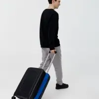 Чемодан Platta, черный с синим