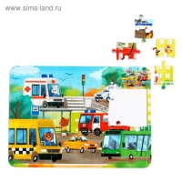 Пазл в рамке «Полезные машины», 34 детали + раскраска Пазл в рамке «Полезные машины», 34 детали + раскраска