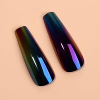 Накладные ногти «Перламутр», 12 шт, с клеевыми пластинами, форма балерина, чёрные Накладные ногти «Перламутр», 12 шт, с клеевыми пластинами, форма балерина, чёрные