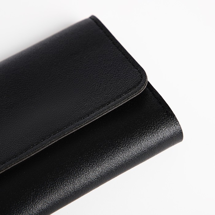 Кошелёк женский на кнопке, цвет чёрный