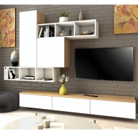 Гостиная подвесная Лойс, Дуб крафт золотой/Белый Гостиная подвесная Лойс, Дуб крафт золотой/Белый