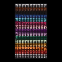 Стразы для декора ногтей, на клеевой основе, 24&times;13.5 см, d=3/4/5 мм, разноцветные