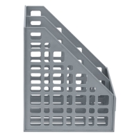 Лоток для бумаг "Стамм", cборный, вертикальный, 2 отделения, серый Лоток для бумаг "Стамм", cборный, вертикальный, 2 отделения, серый