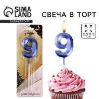 Свеча для торта, цифра «9», 11,5 х 2,3 см Свеча для торта, цифра «9», 11,5 х 2,3 см