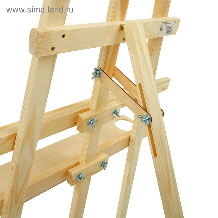 Мольберт тип &laquo;Лира&raquo; 175 х 62 см, (полка 60 х 12 см, с двумя подстаканниками), с бегунком, неокрашенное дерево, Calligrata №7