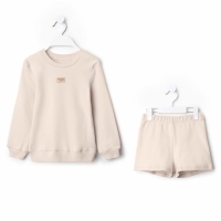 Костюм детский (свитшот, шорты) MINAKU, цвет бежевый, рост 116 см Костюм детский (свитшот, шорты) MINAKU, цвет бежевый, рост 116 см