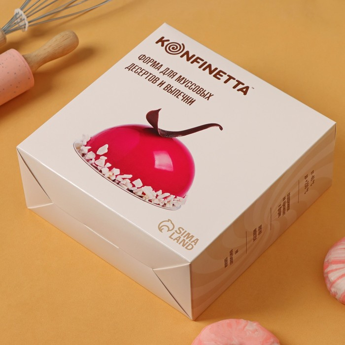 Форма для муссовых десертов и выпечки KONFINETTA &laquo;Полусфера&raquo;, силикон, 19,4&times;8 см, d=16 см. цвет белый