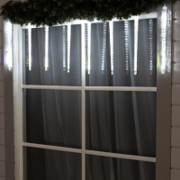 Гирлянда &laquo;Сосульки рифленые&raquo; 2.5 &times; 0.42 м, IP65, прозрачная нить, 288 LED, свечение белое с эффектом стекания, 12 В