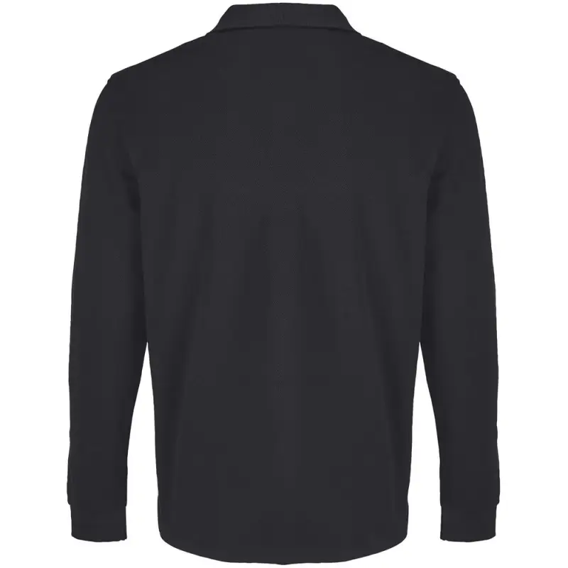 Рубашка поло унисекс с длинным рукавом Pacific LSL, черная, размер XS
