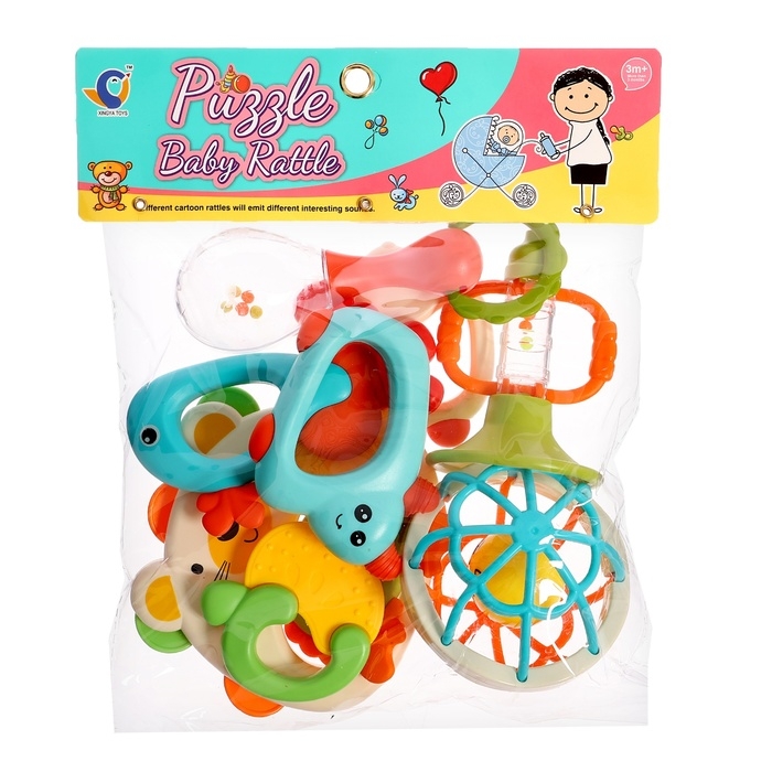 Набор погремушек с прорезывателями для зубов, 10 предметов Набор погремушек с прорезывателями для зубов, 10 предметов