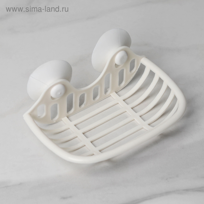 Мыльница на присосках, 16&times;10&times;6 см, цвет МИКС