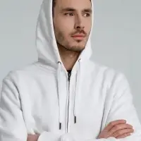 Толстовка на молнии с капюшоном унисекс King, белая, размер XL