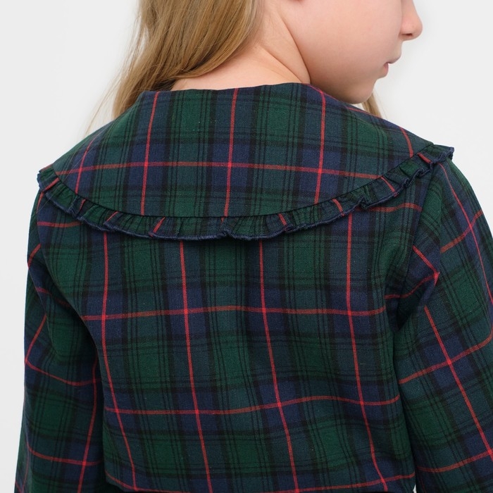 Рубашка для девочки KAFTAN Рубашка для девочки KAFTAN "Клетка", р. 32 (110-116 см)