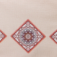 Клеёнка на стол на ткани &laquo;Цветочный мотив&raquo;, рулон 20 метров, ширина 137 см, толщина 0,22 мм, цвет бежевый