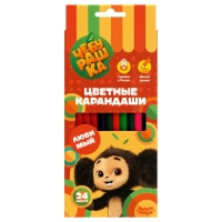 Карандаши 24 цвета Мульти-Пульти "Чебурашка", картон упак, европодвес Карандаши 24 цвета Мульти-Пульти "Чебурашка", картон упак, европодвес