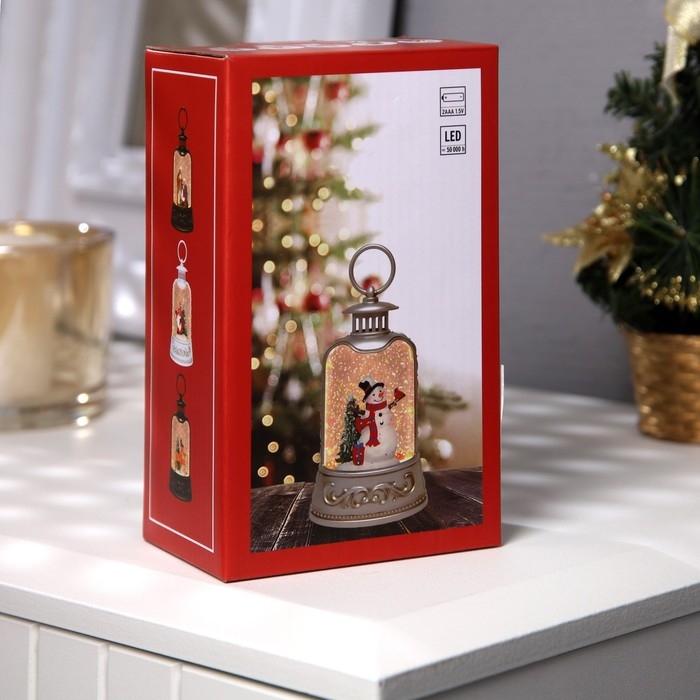 Светодиодная фигура &laquo;Снеговик&raquo; 8 &times; 13.5 &times; 4 см, пластик, батарейки АААх2 (не в комплекте), свечение тёплое белое