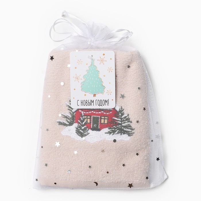 Полотенце махровое "Загородный дом" 30х60 см, 100% хлопок, 340 г/м2