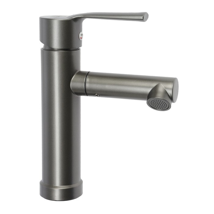 Смеситель для раковины ZEIN Z3694, однорычажный, поворотный излив высотой 9 см, графит Смеситель для раковины ZEIN Z3694, однорычажный, поворотный излив высотой 9 см, графит
