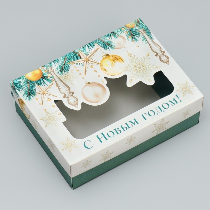 Коробка подарочная новогодняя складная &laquo;С Новым годом!&raquo;, шары, 16.5 х 12.5 х 5 см, Новый год