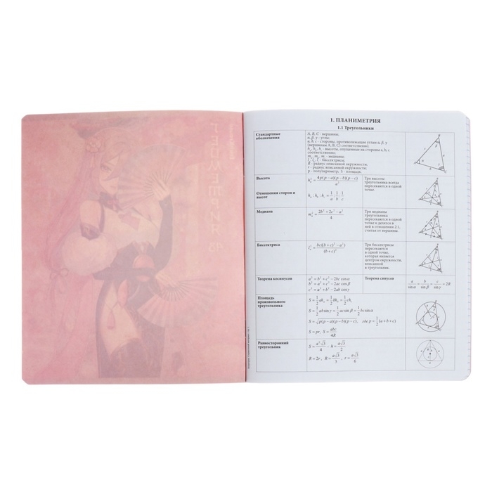 Тетрадь предметная ГЕОМЕТРИЯ, 48 листов в клетку, ErichKrause Manga, обложка мелованный картон, твин-лак, блок офсет 100% белизна, инфо-блок Тетрадь предметная ГЕОМЕТРИЯ, 48 листов в клетку, ErichKrause Manga, обложка мелованный картон, твин-лак, блок офсет 100% белизна, инфо-блок