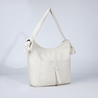 Сумка-тоут на молнии, 2 наружных кармана, цвет белый Сумка-тоут на молнии, 2 наружных кармана, цвет белый