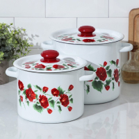 Набор эмалированных кастрюль &laquo;Рамо&raquo;, 2 предмета: 3,5 л, 5,5 л