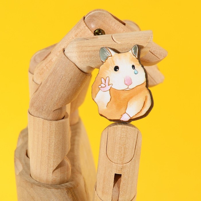 Значок деревянный &laquo;Хомяк &raquo;, серия мемы , 2,6 х 3,3 см