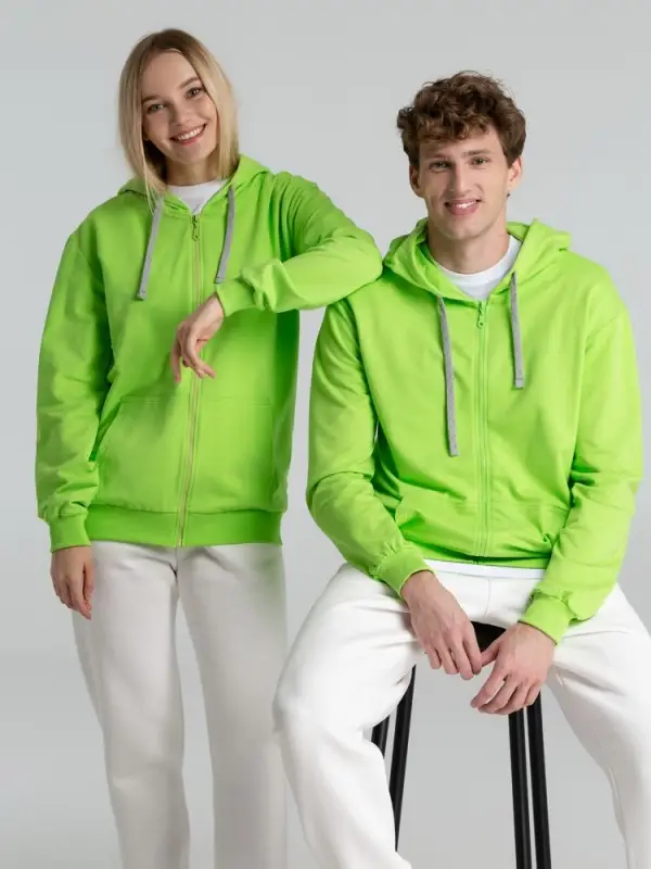 Толстовка на молнии с капюшоном Unit Siverga зеленое яблоко, размер XXL Толстовка на молнии с капюшоном Unit Siverga зеленое яблоко, размер XXL