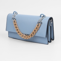 Цепочка для сумки, с карабинами, пластиковая, 23 &times; 17 мм, 30 см, цвет светло-коричневый/серебряный