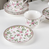 Сервиз фарфоровый чайный Доляна &laquo;Бланко&raquo;, 12 предметов: 6 чашек 220 мл, 6 блюдец d=14 см