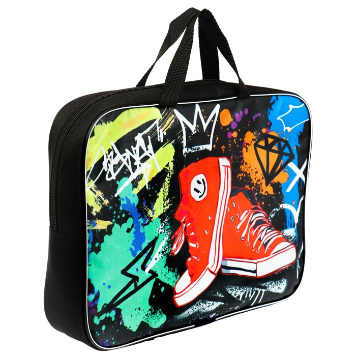 Папка с ручками текстильная А4, 350 х 270 х 70 мм, Calligrata Папка с ручками текстильная А4, 350 х 270 х 70 мм, Calligrata "Кеды"