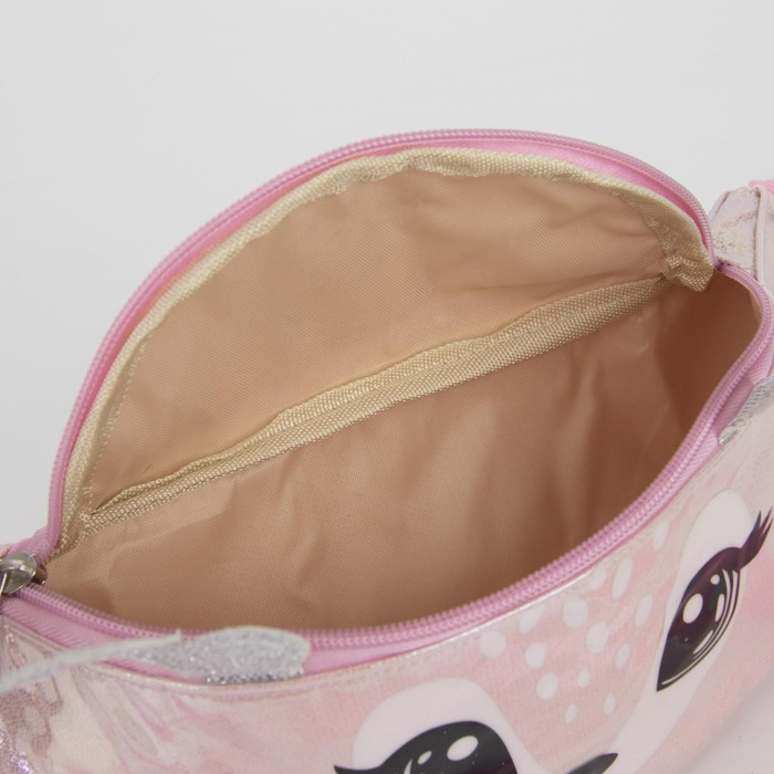 Сумка детская для девочки поясная Сумка детская для девочки поясная "Оленёнок", на молнии, цвет розовый