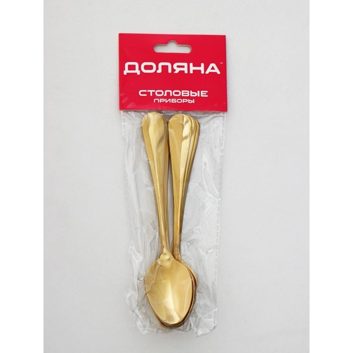 Ложки чайные Доляна «Голд», длина 13,5 см, 6 шт Ложки чайные Доляна «Голд», длина 13,5 см, 6 шт