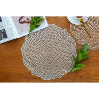 Салфетки сервировочные на стол Доляна &laquo;Мэри&raquo;, d=36 см, 4 шт, цвет серебряный