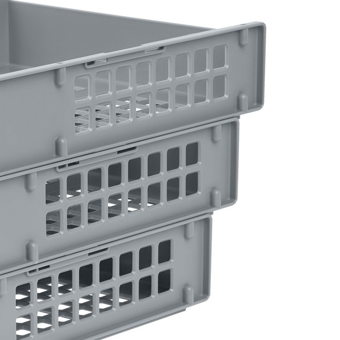 Набор лотков для бумаг горизонтальных Стамм STRONG, 3 штуки, на металлических стержнях, серый