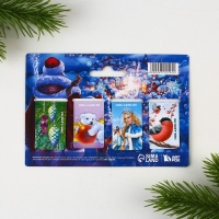 Новый год. Закладки для книг магнитные &laquo;Счастливого нового года&raquo;, 4 шт мини